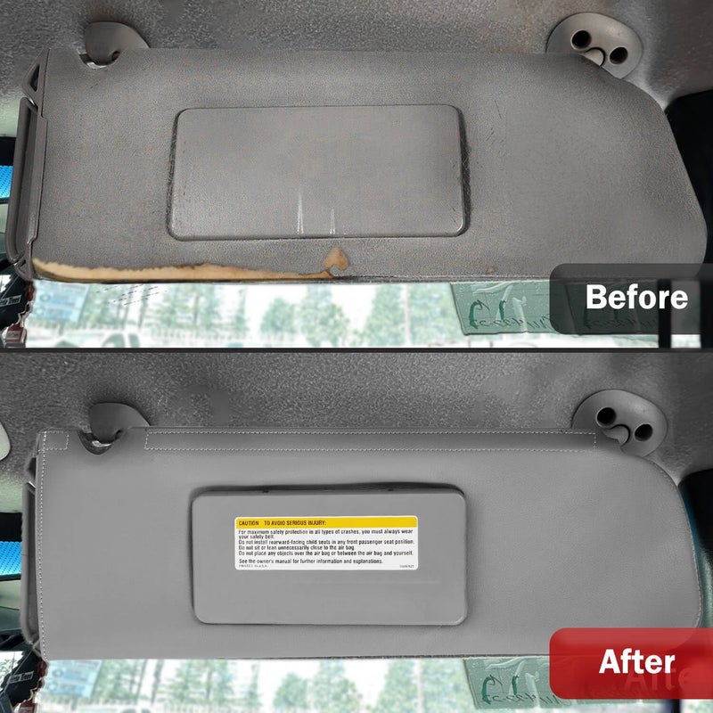 KBH Car Sun Visor Cover for Chevy Tahoe Suburban & GMC Yukon 1995 1996 1997 1998 1999, Left and Right Side Sunvisor Covering, Vinyl Leather Trim, Anti-Scratch, Gray - Image 5